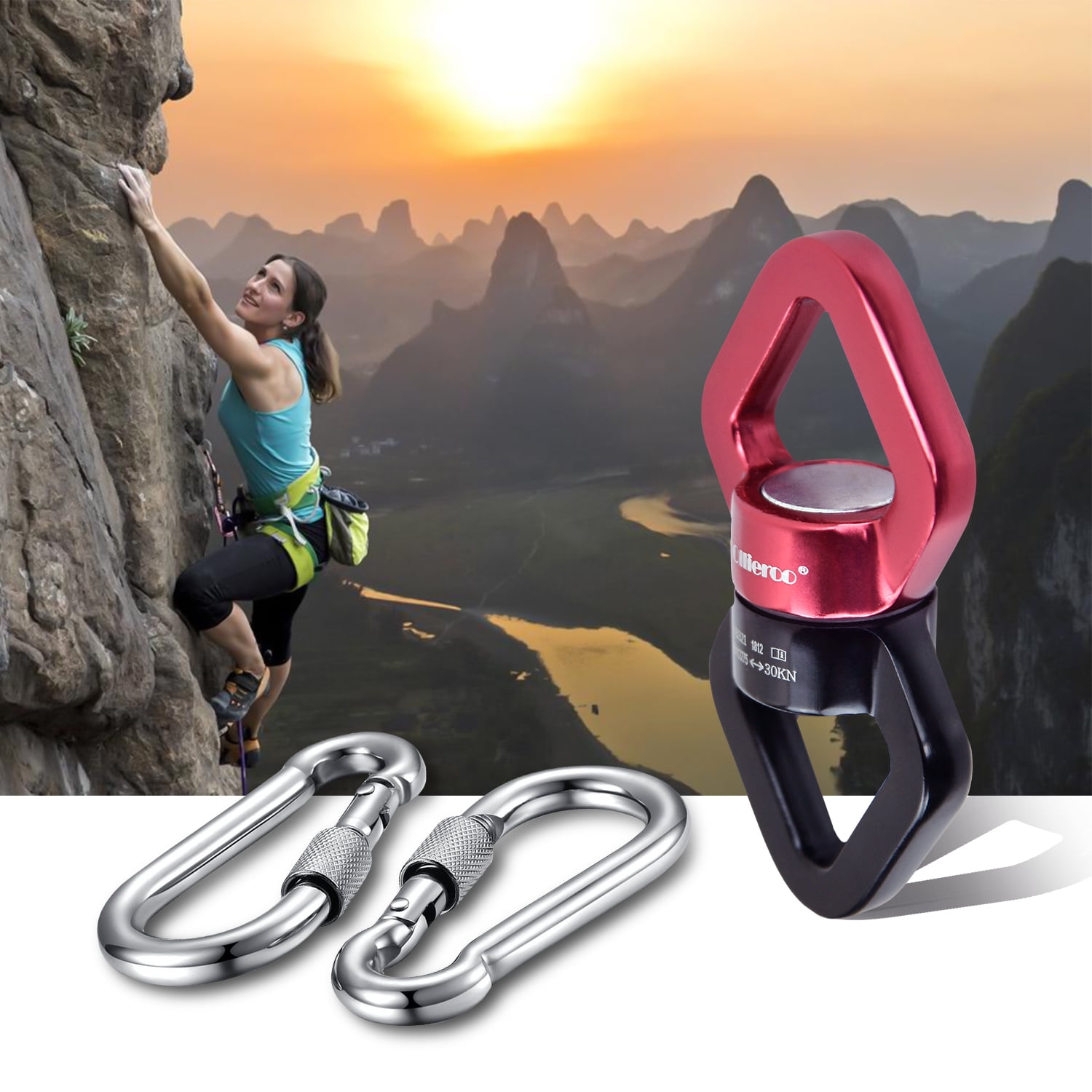 Man Climbing Hanging for Woman Good Toughness Light Weight Small Rope Pulleys Arborist Safety Rescue Hanging Accessory 