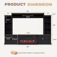 thumbnail image 2 of BaPiPro 98" Farmhouse TV Stand with Fireplace, Bookshelf, Entertainment Center for 75" TVs with Storage, Large Wall Unit Media Console for Living Room, Black, 2 of 8