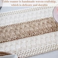 thumbnail image 4 of 12" W*70" L Boho Macrame Table Runner ,Cotton Linen Bicolor Stitching Tassel Table Cloth ​For Farmhouse Wedding Dining Table Decor, 4 of 5