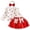 Red, variant on Pandaie Toddler Girls Heart Print Two Piece Outfit Ruffle Long Sleeve Top Tiered Skirt Bow Headband Birthday Party Holiday Photo Shoots Hot Pink,6-12 Months