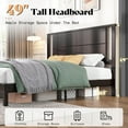 thumbnail image 5 of LUXOAK Solid Wood Queen Size Bed Frame with Easy Assembly & Storage Space, Dark Brown, 5 of 7