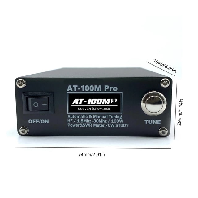AT100M Pro1.8mhz-30mhz 100W Antenna Tuner Standing Wave Meter Power Meter For HF Radio