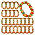 thumbnail image 7 of sunsanly Hawaiian Leis Set Red Green Luau Wreath Garland Hawaii Leis Flower Headpiece Necklace Bracelet Set for Summer Beach Luau Party, 7 of 7