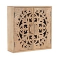 thumbnail image 5 of Kate and Laurel Saanvi Traditional Carved Wood Wall Cabinet, 20 x 6 x 20, Light Natural, Dimensional Over the Toilet Storage Cabinet for Bathroom Storage and Display, 5 of 11