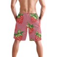 thumbnail image 3 of IAUYY Men's Quick-Dry Beach Shorts with All-Over Print - Lightweight Swim Trunks for Summer (S-XXL) Machine Washable,Strawberries, 3 of 8