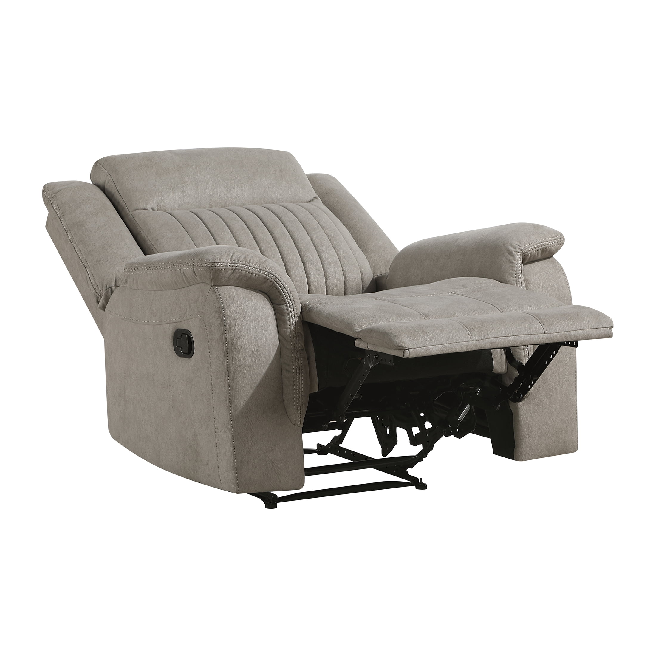 OakvillePark Virelle Microfiber Manual Reclining Chair, Dove