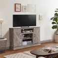 thumbnail image 3 of Farmhouse Barn Door TV Stand for up 65" TVs, 30" Tall Entertainment Center Media Console Cabinet,Grey, 3 of 6