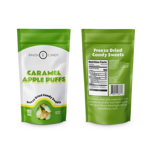 Raven Candy Caramel Apple Puffs Freeze Dried Candy 1.5 oz