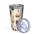 thumbnail image 2 of 16oz Tumblers Beige Chicken Cartoon Pattern Stainless Steel Vacuum Insulated Double Wall Travel Tumbler Cups Mug with Lid and Straw,Cleaning Brush for Coffee,Tea, 2 of 4
