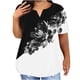 thumbnail image 2 of Fiudx Liquidación de Ofertas Flash Blusas de Talla Grande para Mujer, Blusa con Cuello En V, Blusa Informal Holgada de Manga Corta de Verano, 2 of 6
