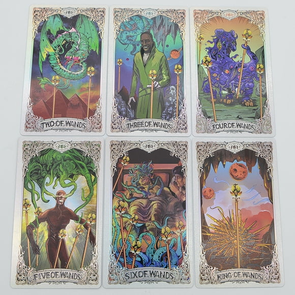 Cartes de Tarot en Feuille d'Or WAYE Cthulhu Dieu Ancien Laser Jeu de Cartes de Tarot Édition de Collection Jeu de Table