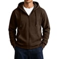 thumbnail image 2 of Men's Hoodies Zip Up Hooded Sweatshirts with Pockets | Sweatshirts;Fall Clothes Outfits;Full Zip Up Hoodie;Long Sleeve Winter Jackets;Relaxed Fit Coat, M, 2 of 6