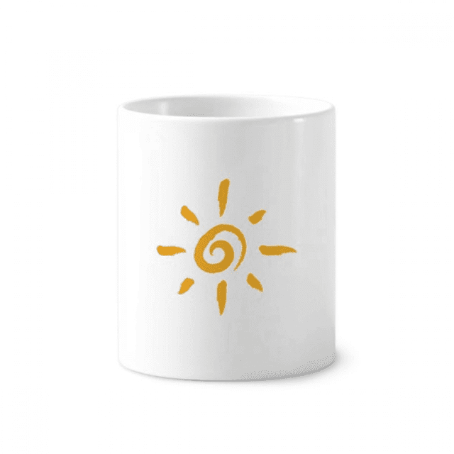 Hand Painting Yellow Sun Sunshine Toothbrush Pen Holder Mug Cerac Stand Pencil Cup
