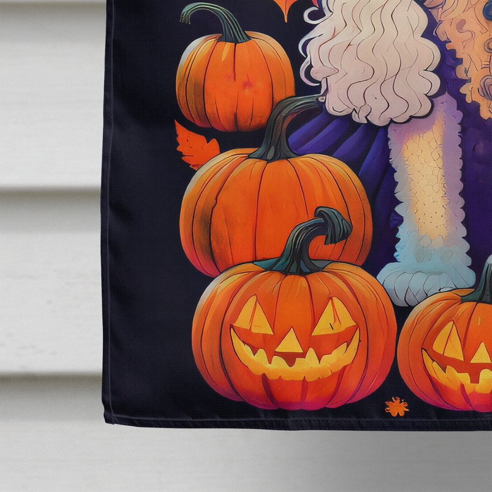 Halloween Poodle Dog House Flag 28x40IN Double-Sided Polyester Decorative Sleeve Pole Flag for Outdoor Home Garden