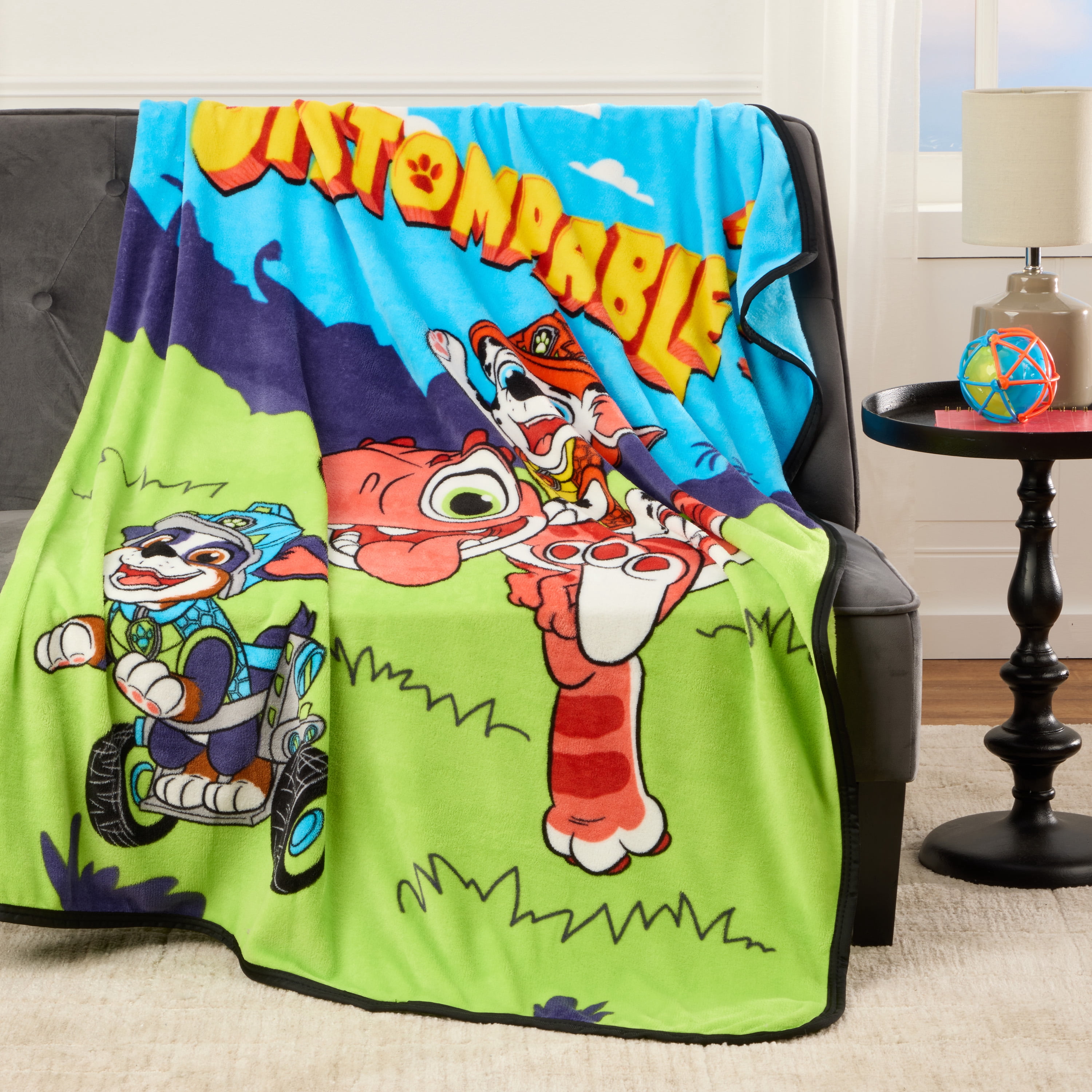 PAW Patrol Kids Dino Print Fleece Throw Blanket, 46 x 60