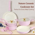 thumbnail image 6 of Non Stick Pink Ceramic Cookware Set, 11-Piece Induction Compatible with Gold Lids, 6 of 6