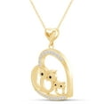 thumbnail image 2 of AFFY White & Black CZ Mom & Daughter Owl Heart Womens Pendant Necklace 14k Yellow Gold Over 925, 2 of 5