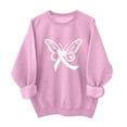 thumbnail image 2 of qolati Womens Sweathirts Breast Cancer Awareness Fleece Pullover Blouses Pink Ribbon Graphic Breast Cancer Survivor Long Sleeve Shirts Tops Pink XL, 2 of 4