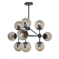thumbnail image 1 of Dainolite DMI-269C-BK 9 Light Triangular Chandelier, Cognac Glass-Matte Black, 1 of 1