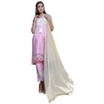 thumbnail image 1 of Ready to Wear Chikankari Lawn with embroidery Pakistani Dress for Women with Chiffon Dupatta - Three Piece Set (L, Pink), 1 of 6