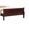 thumbnail image 5 of Brown Cherry Finish Queen Size Panel Sleigh Bed Solid Wood Wooden Bedroom Furniture, 5 of 6