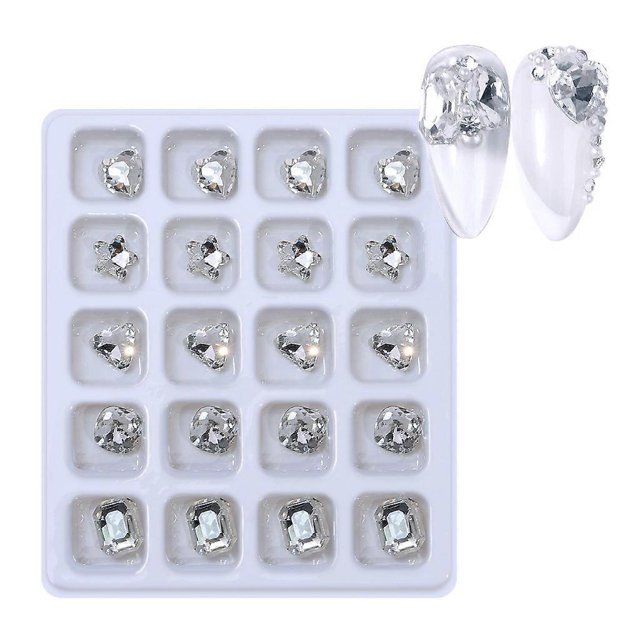 20 piezas de diamantes para uñas, joyas de resina para uñas, decoraciones para uñas para manualidades DIY