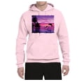 thumbnail image 2 of Wild Bobby, Majestic Dolphins Jumping During Sunset, Animal Lover, Unisex Graphic Hoodie Sweatshirt, Light Pink, 2XL, 2 of 3