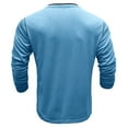 thumbnail image 6 of Baqcunre Mens T Shirt Men'S Fashion Spring And Autumn Casual Long Sleeve Button Solid Color Long Sleeve T Shirt Top Sweatshirt Tops For Men Blue L, 6 of 6