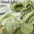 thumbnail image 4 of MorroMorn Green Comforter Set King Size, 4 Pieces All Season Bedding Sets, Soft Bed Set with 1 Down Alternative Duvet Insert 104×90 Inches, 2 Pillow Cases & 1 Fitted Sheet (King, Avocado Green), 4 of 6