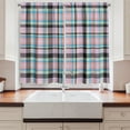thumbnail image 2 of Ambesonne Plaid Kitchen Curtains, Retro Scottish Style Pattern, 55"x39", Soft Pink and Multicolor, 2 of 3