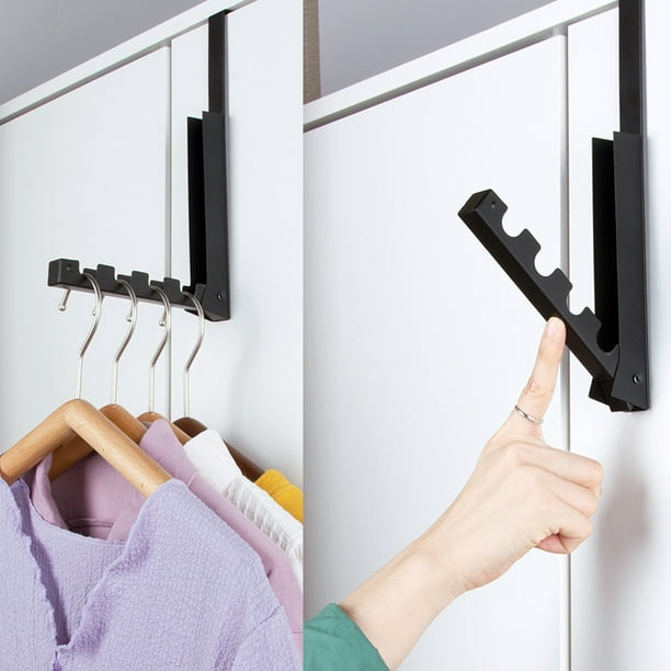 Aofa Over The Door Closet Valet - Single Hook Retractable Collapsible  Folding Hanging Rack Organizer Perfect for Clothes & Towels Ideal for  Bathrooms