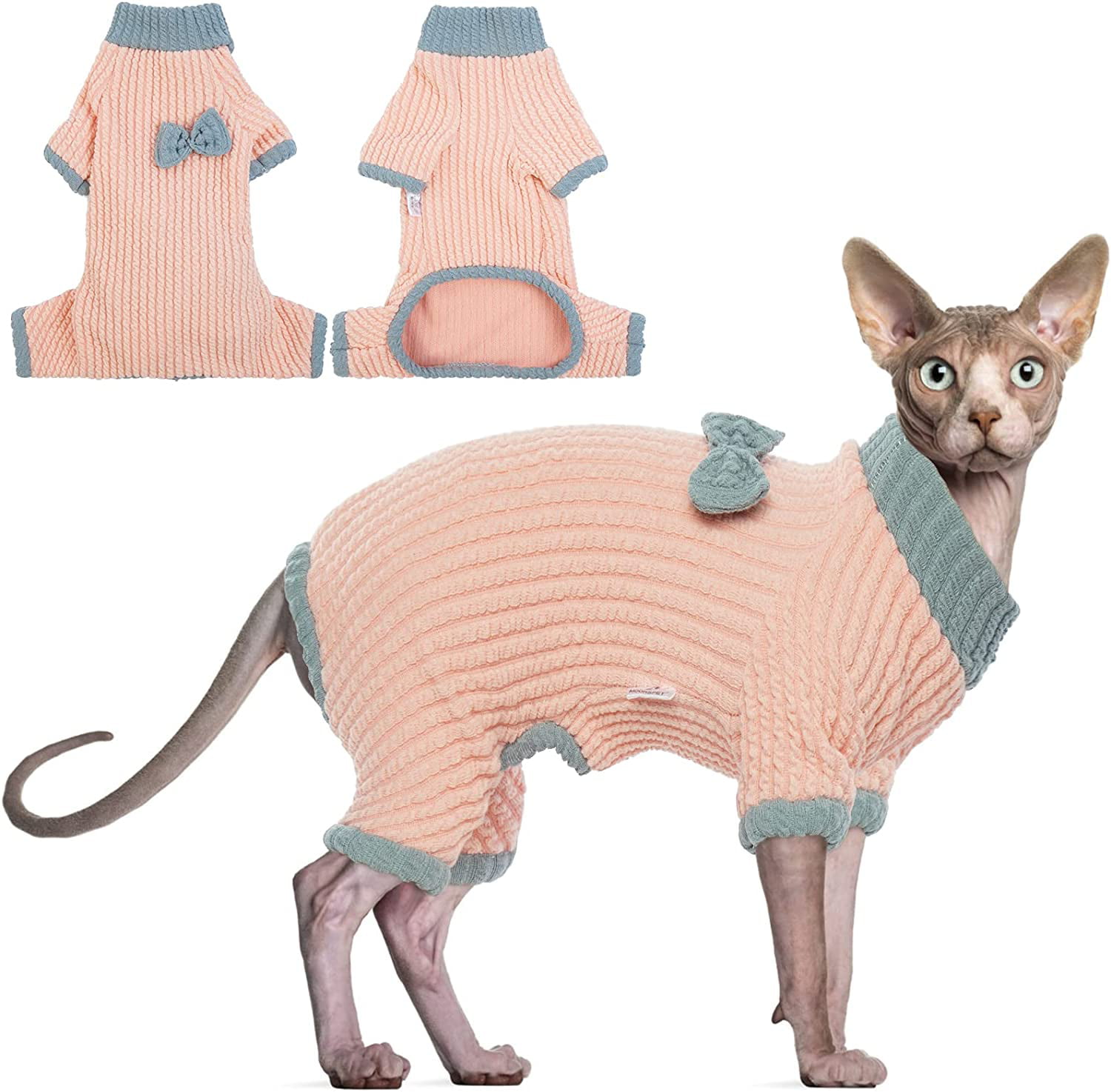 QWZNDZGR Sphynx Hairless Cats Warm Winter Sweater Cute Pullover High  Elasticity Kitten Shirts Breathable Cat Leisure Wear Turtleneck Vest  Adorable Cat's Clothes Jacket Pajamas Jumpsuit 