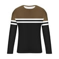 thumbnail image 5 of Fengqque Men's Striped T Shirts Raglan Long Sleeve Crew Neck Color Block Tee Casual Basic Blouse Tops Coffee XXXXXL(XXXXXL), 5 of 5