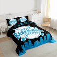thumbnail image 3 of Homewish Boys Cartoon Baseball Bedding Comforter Set, Modern City Print Twin Comforter Sets, Black Blue Stripes Lines Reversible Bedding Set, Microfiber Bedroom Decor, 2 Pieces, 3 of 8