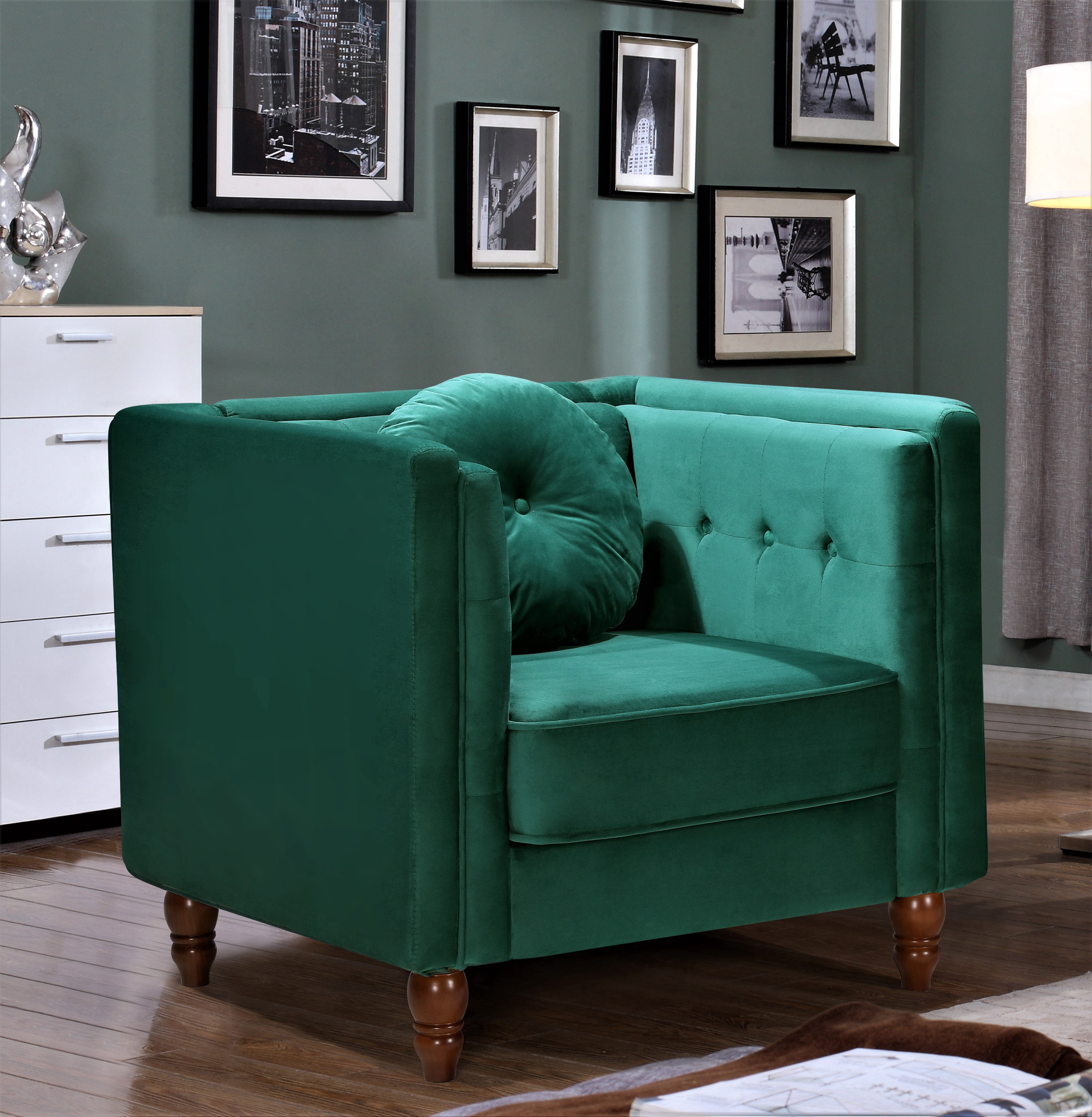 Evendale 35" Wide Tufted Velvet Armchair