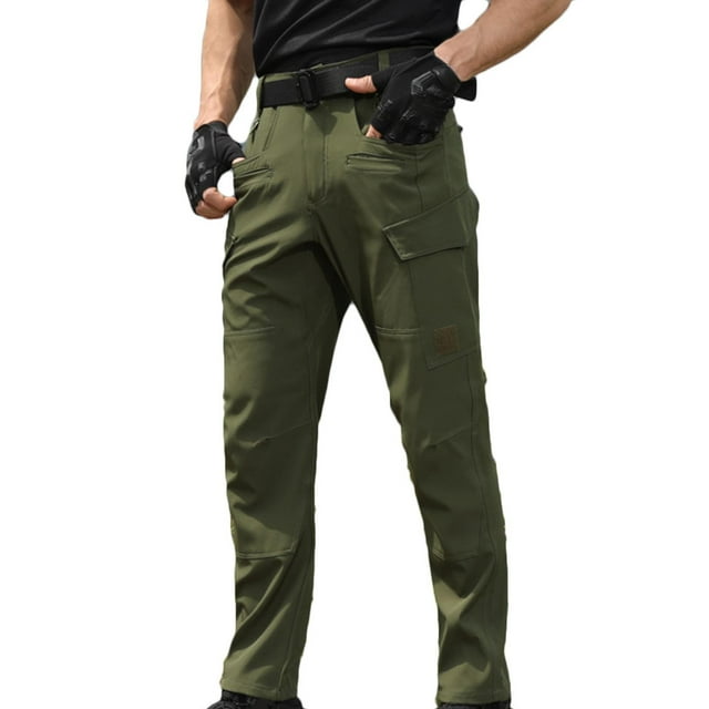 Tqyyweavej Pantalon Tactique pour Homme à Séchage Rapide Résistant à l'Eau Pantalon d'Extérieur Léger Extensible Cargo Pêche Voyage Camping Travail Randonnée Pantalon P-4TG