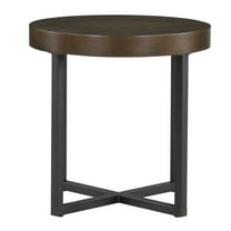 Steve Silver Yukon Engineered Wood/Iron End Table in Brown