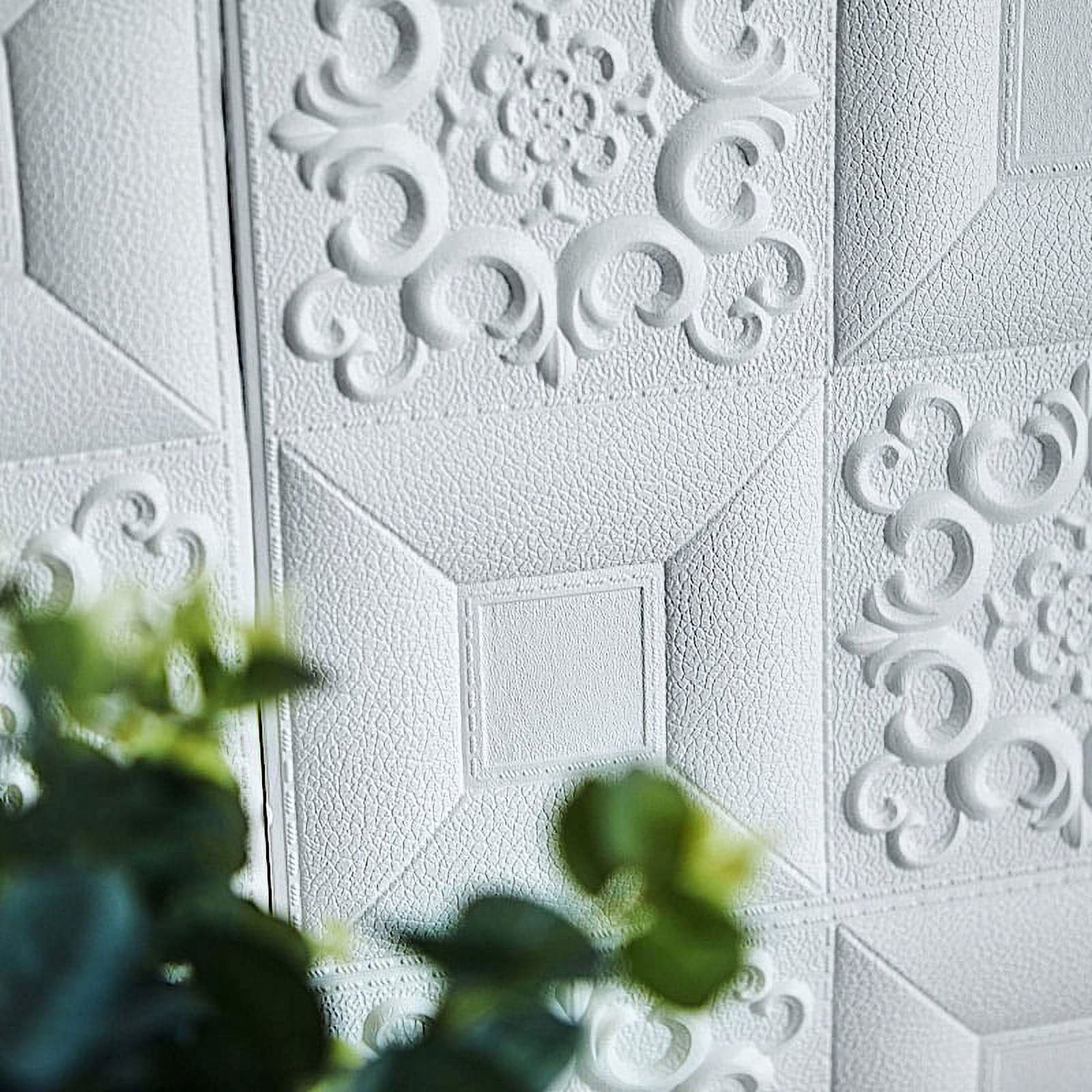 BalsaCircle 10 Pieces 28" White" Self Adhesive French Country Style Foam Wall Panels Backdrop