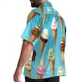 thumbnail image 3 of Ice Cream Men's Short Sleeve Button Down Casual Poplin Shirts for Summer Beach, Printed Design - Unisex, 3 of 6