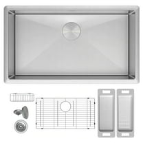 ZUHNE Modena 16-Gauge Stainless Steel Undermount Kitchen Sink (32-Inch Single Bowl)