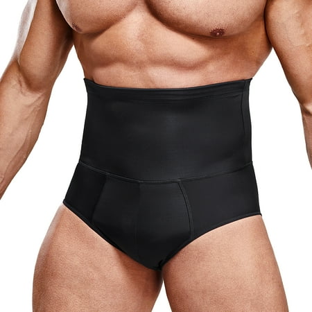 

Eleady Men Firm Control Belly Girdle Abdomen Compression Panties High Waist Body Slimmer Underwear Tummy Shaper Briefs(Black Small)
