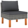 thumbnail image 4 of Garden Sofa Casafoyer 3-Seater Gray Poly Rattan w/ Cushions, 4 of 5