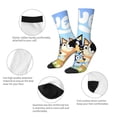 thumbnail image 3 of Masiiu Bluey Pattern Adult Crew Socks, Breathable Color-Block Mid-Calf Socks, Comfortable for Daily Wear and Sports, 3 of 6