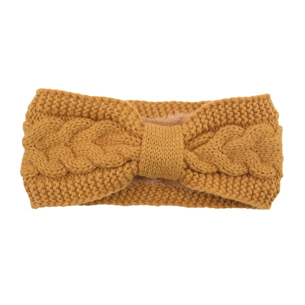 Sonducket Diademas tejidas con lazo elástico, forro polar de ganchillo, ajustable, ancha, cálida, calentador de orejas, diadema, regalos para mujer Accesorio para el cabello Jengibre Sonducket AP009571-13B