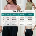 thumbnail image 3 of Lenpel Women's Tank Tops Trendy Mock Neck Ruched Front Sleeveless Satin Shirts Summer Casual Blouses, 3 of 5