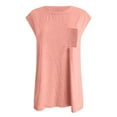 thumbnail image 5 of Jophufed Fashi Women Tee T-Shirt Solid Short Sleeve O-Neck Pockets Casual Tops Blouse Gifts, 5 of 5