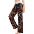 thumbnail image 3 of Women's Tribal Feathers Dreamcatcher Boho Pajama Pants, Casual Pajama Bottoms Lounge Pants Wide Leg, 3 of 7