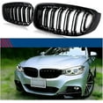 thumbnail image 2 of Applicable to Front Bumper Kidney Grille Grill Compatible For BMW F34 3-Series GT 12-18 Gloss Black Pair Grilles, 2 of 7