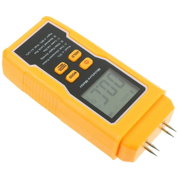 Worgeous Wood Moisture Meter for Home Use with High Precision and Yellow ABS 70 Characters