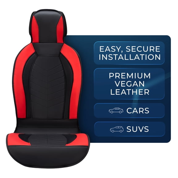 Pedali Royce Hybrid Vegan Leather Seat Cushion, 1-Piece, Black and Red